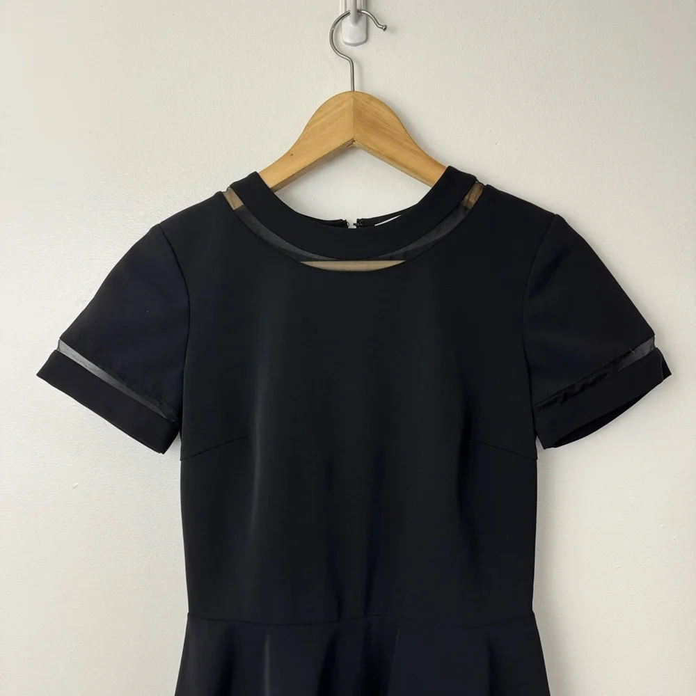 Alice + Olivia Frances Flared Mini Dress Size 4 Black - Picture 4 of 13